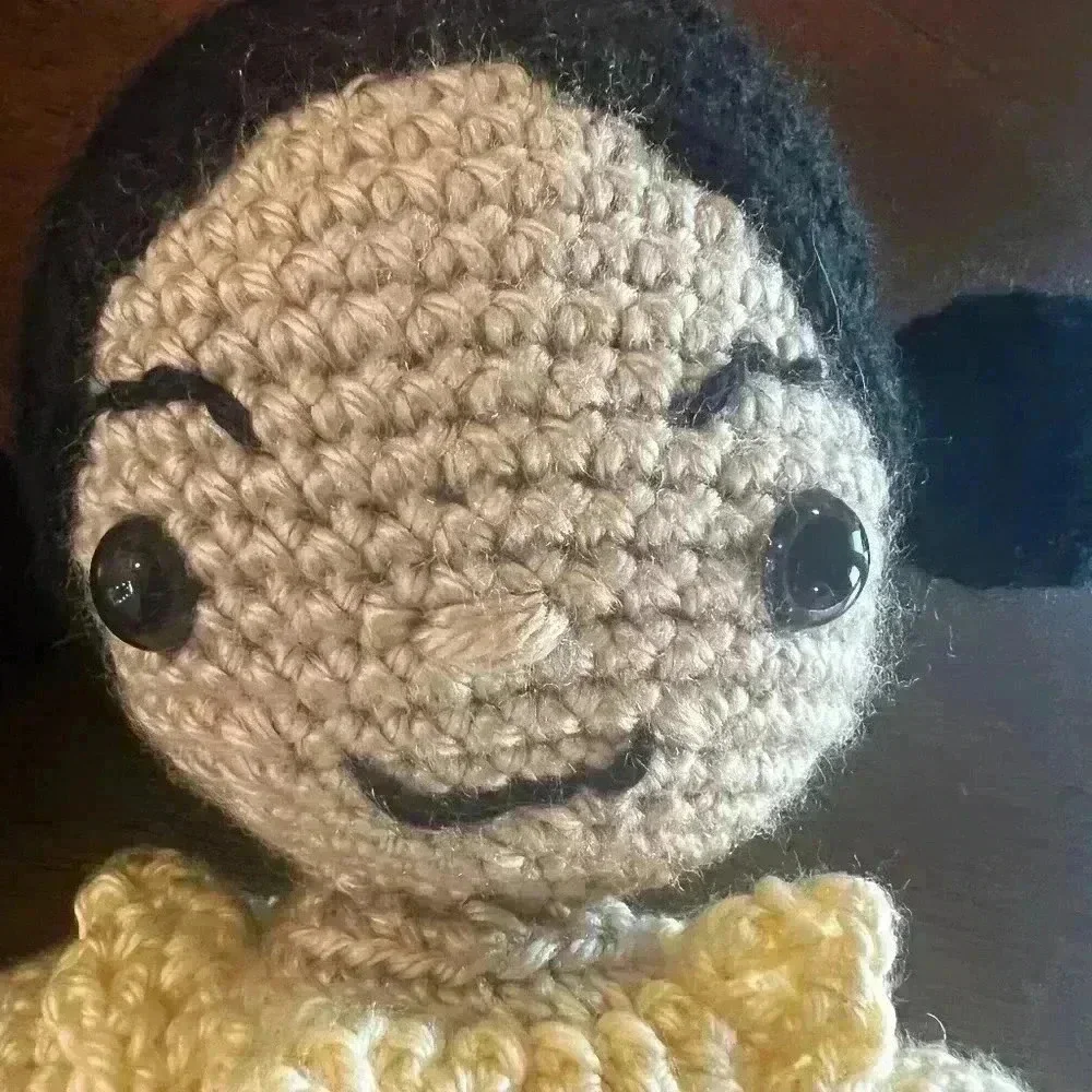 Doll Plush Stuffed Toy Handmade Crochet Plushie‎ Yellow And Black